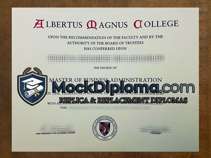 Albertus Magnus College certificate