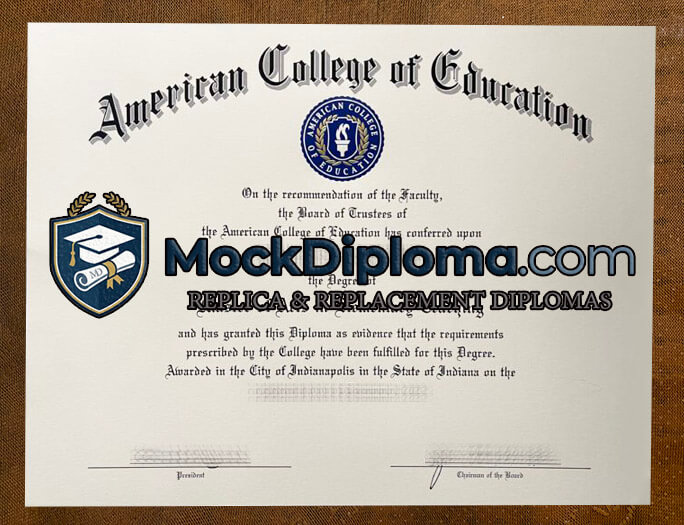 American College of Education diploma
