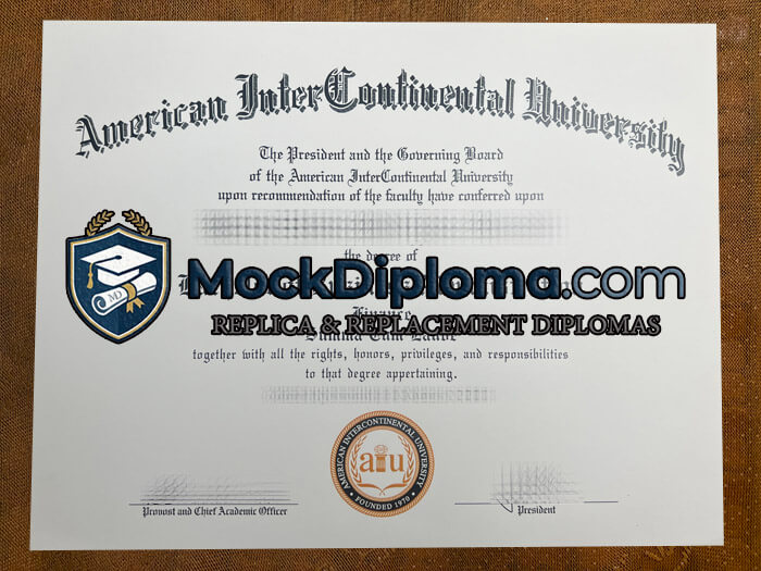 American Inter Continental University diploma