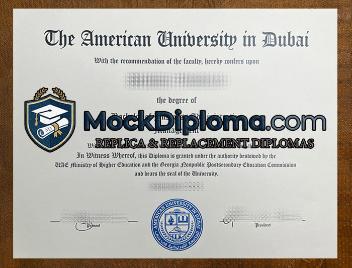 American University in Dubai diploma