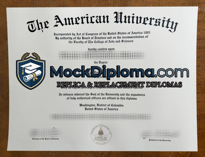 American University certificate