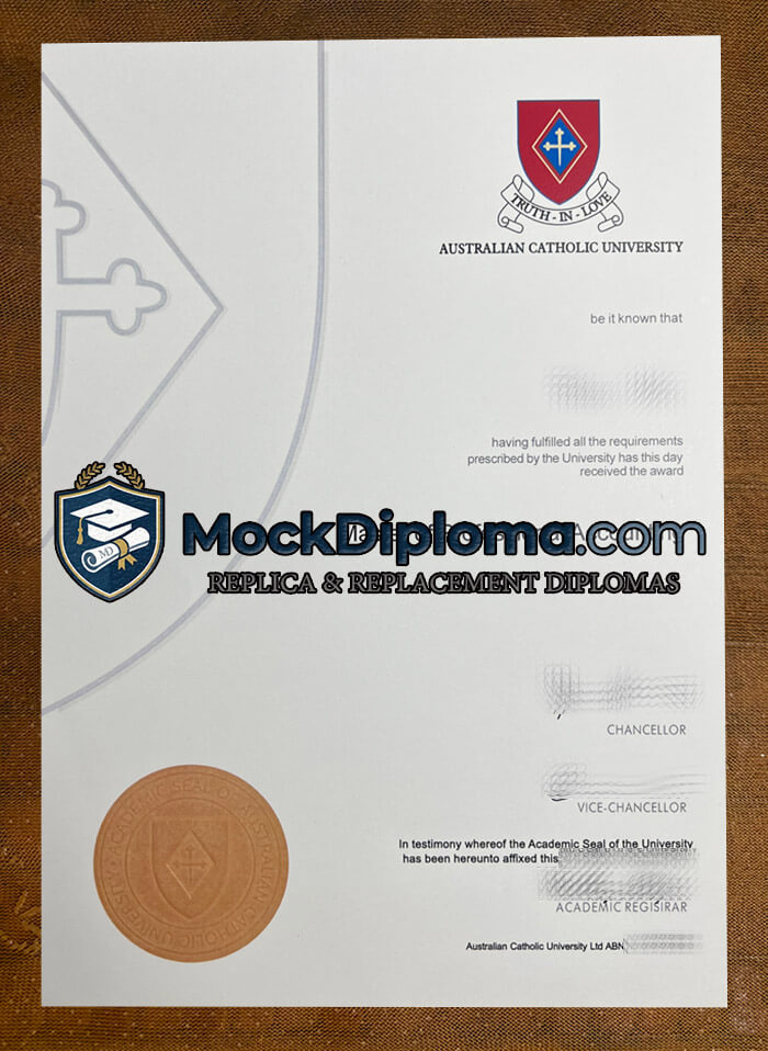 Australian Catholic University certificate