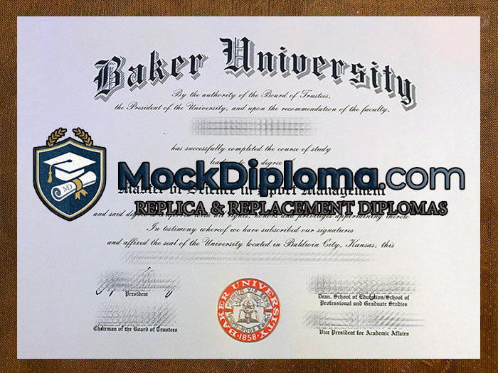 Baker University diploma