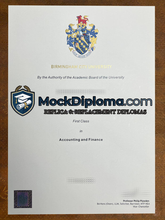 Birmingham City University diploma