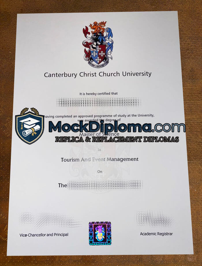 Canterbury Christ Church University diploma