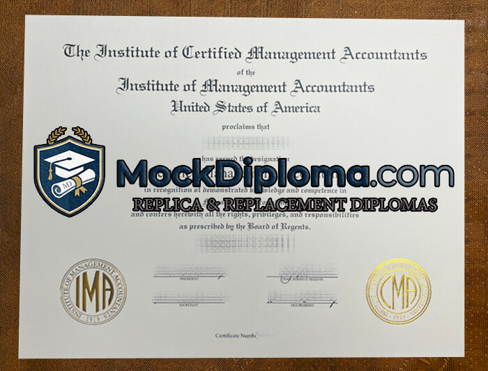 Certified Management Accountant certificate