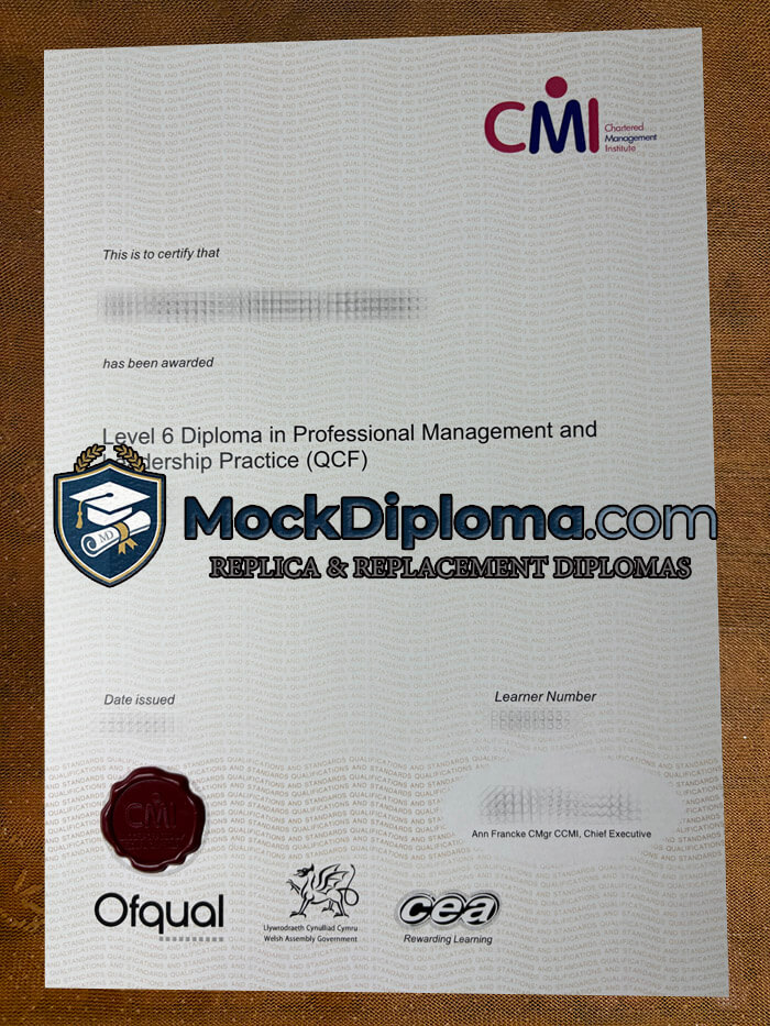 Chartered Management Institute certificate
