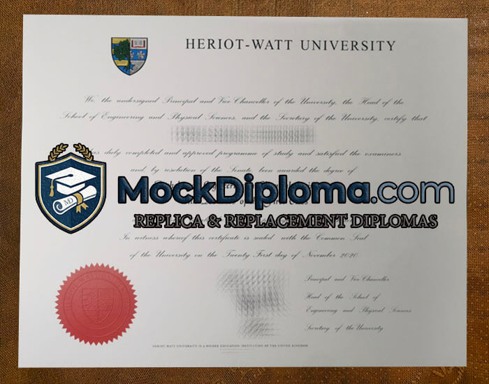 Heriot-Watt University diploma