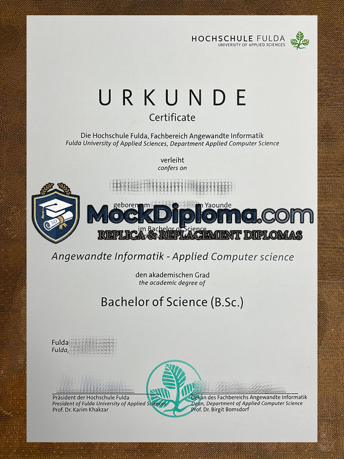 Hochschule Fulda certificate