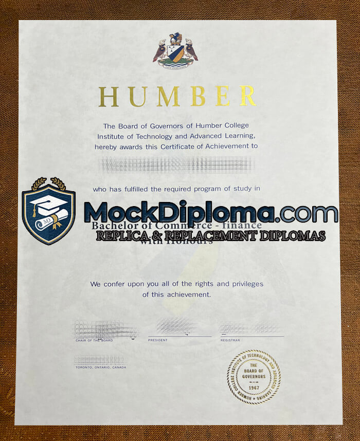 Humber College diploma