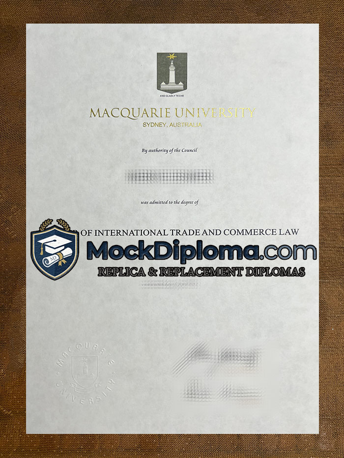 Macquarie University certificate