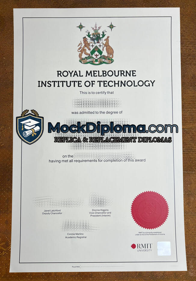 RMIT University certificate