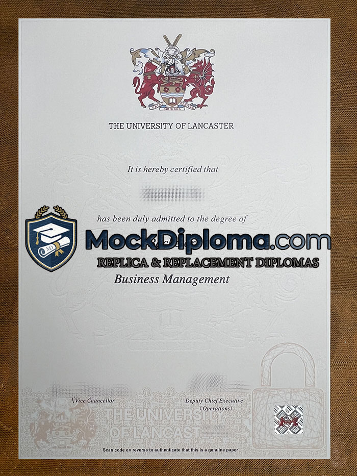 University of Lancaster certificate