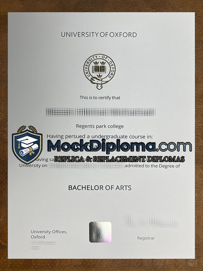 University of Oxford diploma