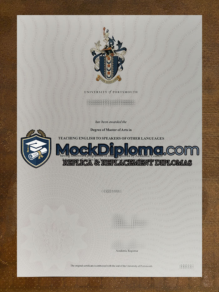 University of Portsmouth diploma