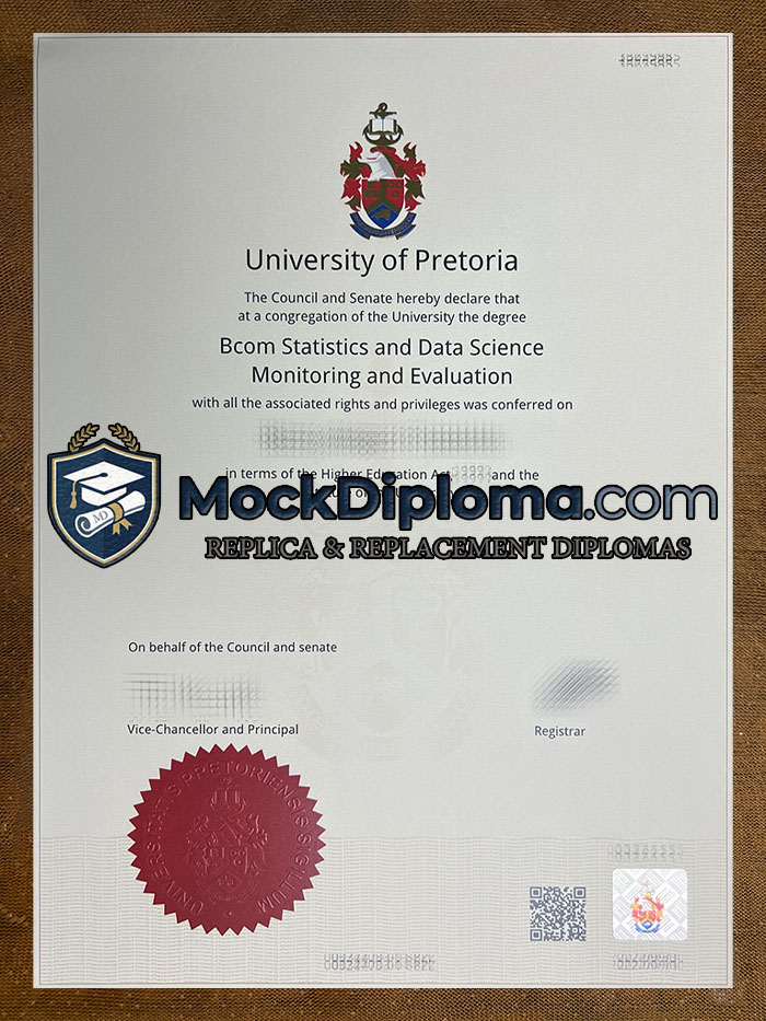 University of Pretoria certificate