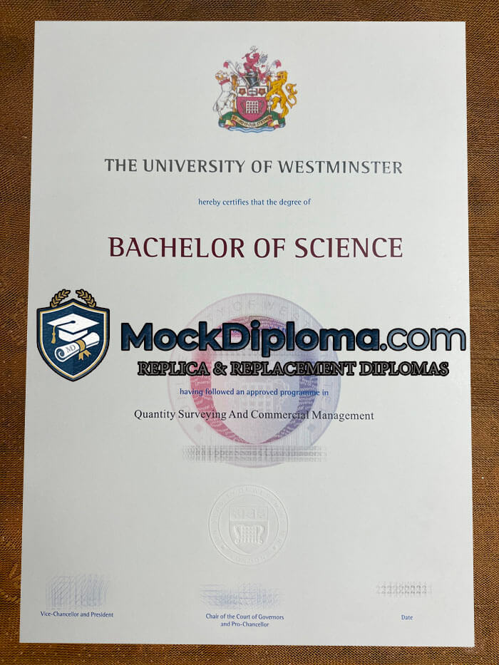 University of Westminster diploma
