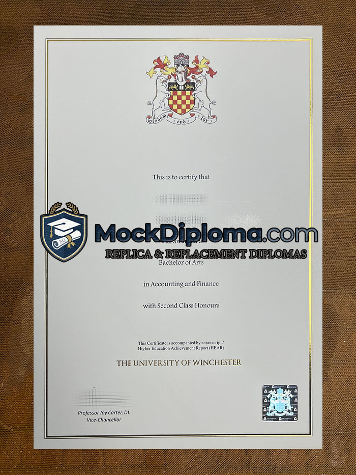 University of Winchester diploma