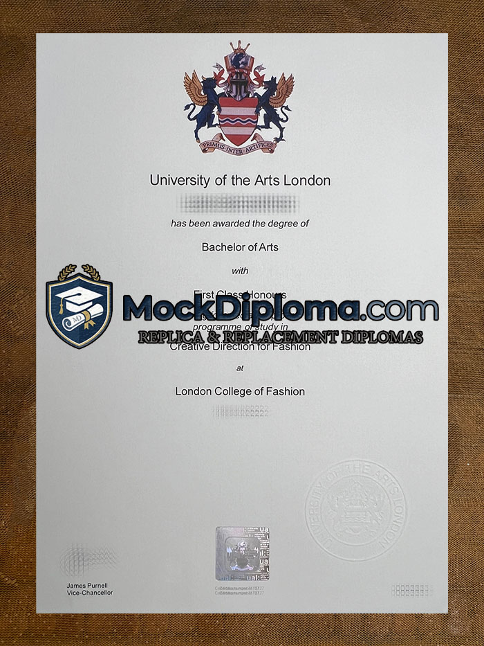 University of the Arts London certificate