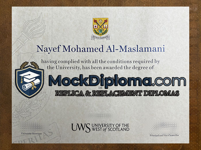 University of the West of Scotland diploma