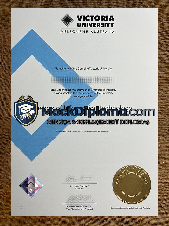 Victoria University certificate
