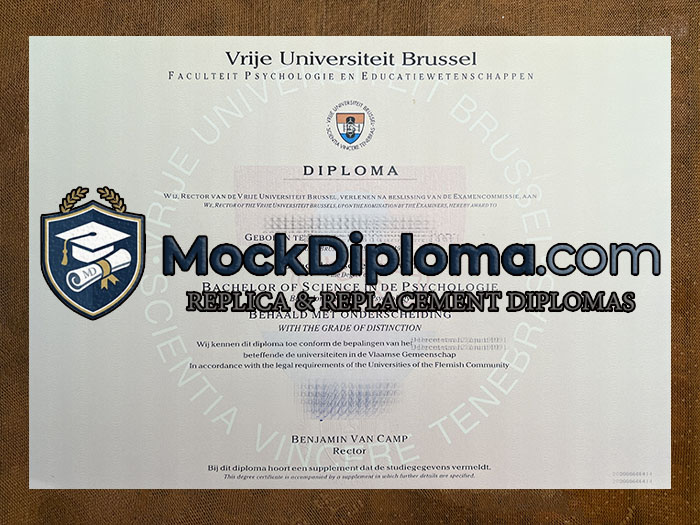 Vrije Universiteit Brussel certificate