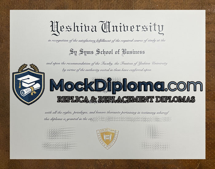 Yeshiva University certificate