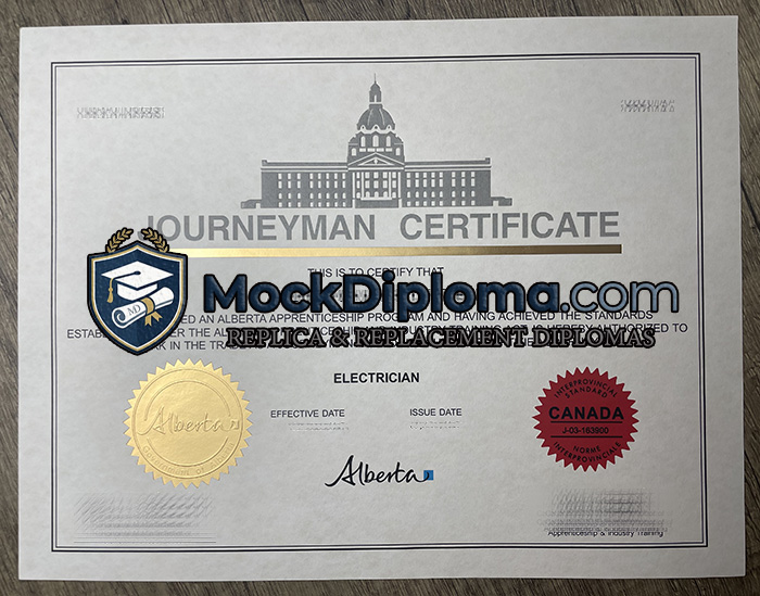 Alberta Journeyman certificate