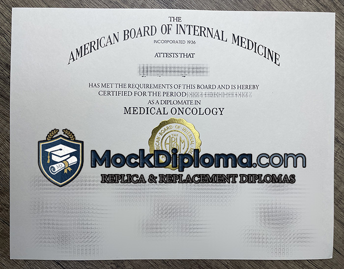 American Board of Internal Medicine diploma