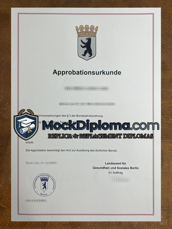 Approbationsurkunde certificate