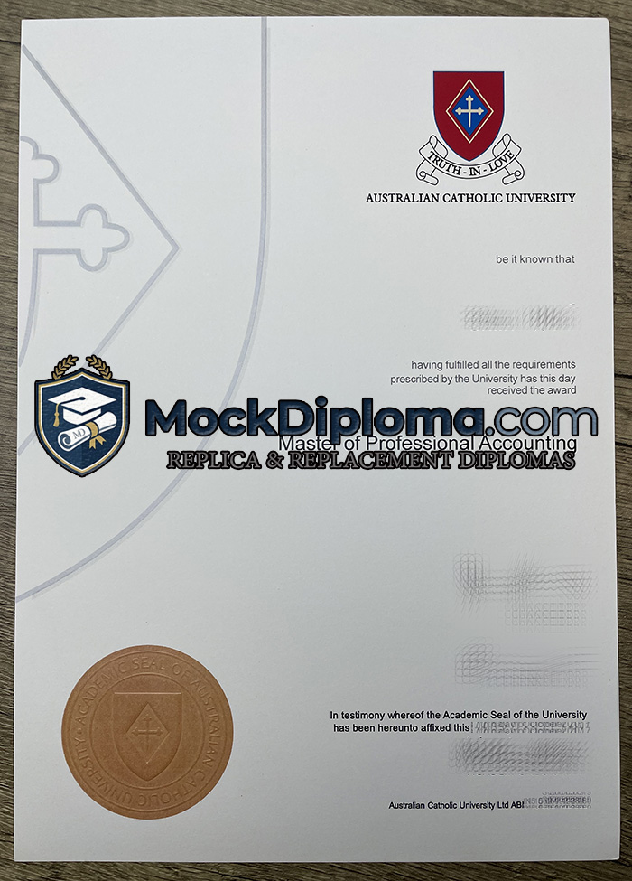 Australian Catholic University certificate