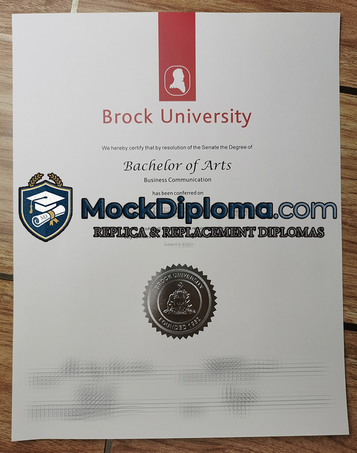Brock University diploma