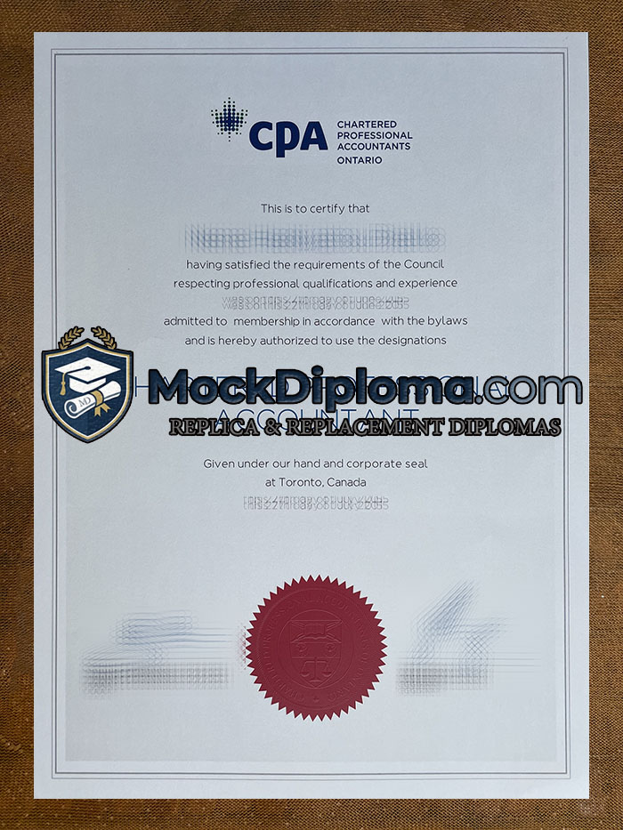 CPA Ontario certificate