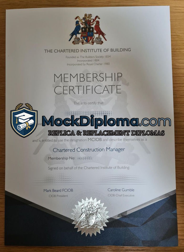 Chartered Institute of Building certificate