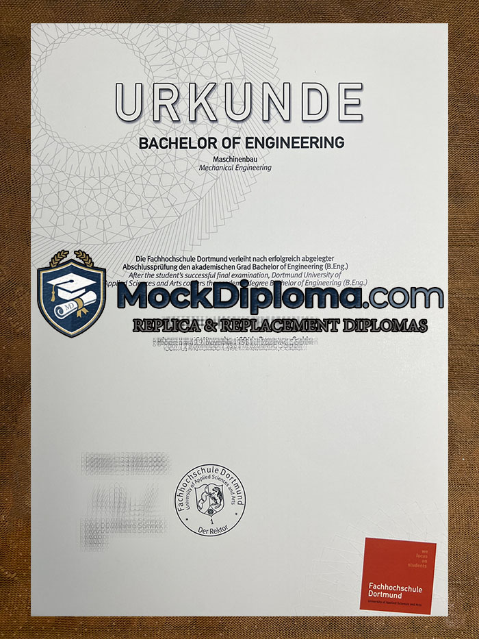 Fachhochschule Dortmund certificate