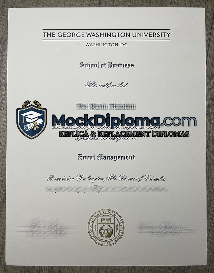 George Washington University certificate
