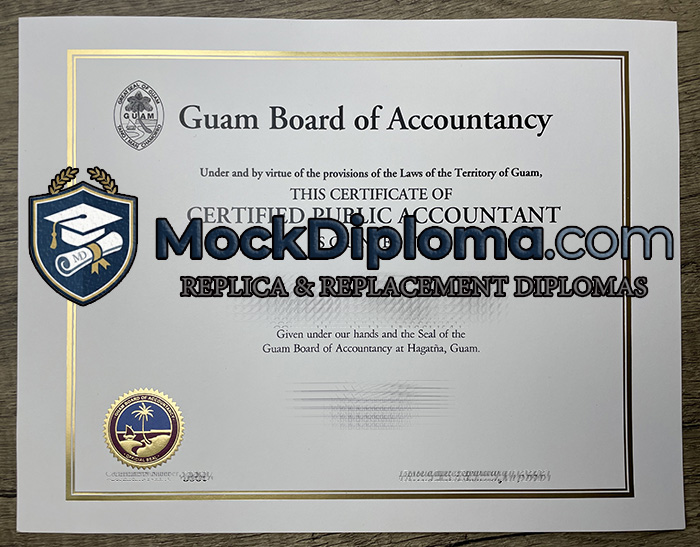 Guam Board of Accountancy certificate
