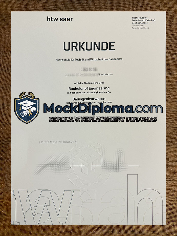 HTW Saar certificate