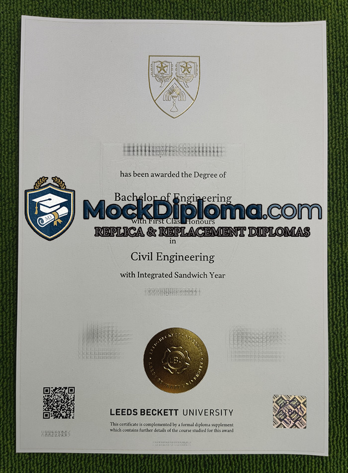 Leeds Beckett University diploma