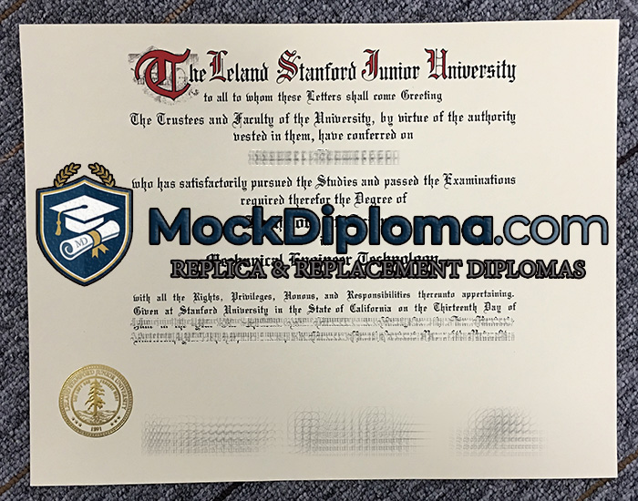 Leland Stanford Junior University certificate