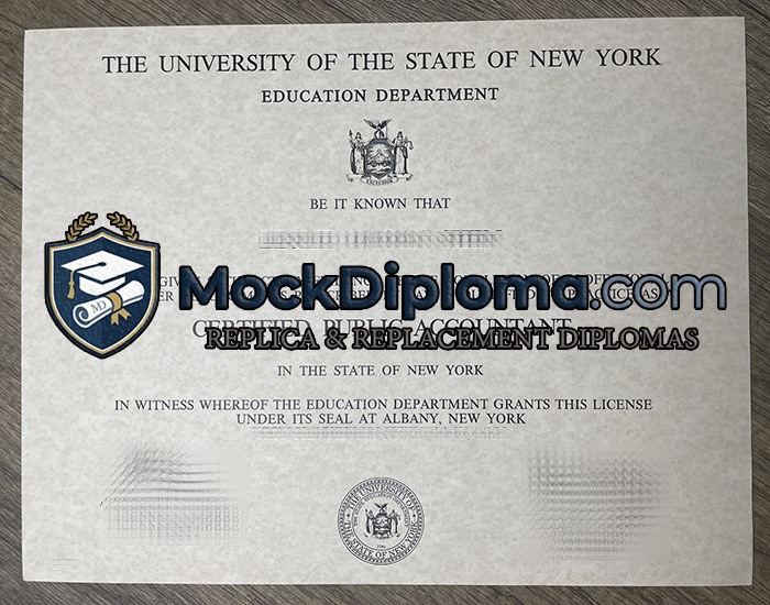 New York Education Department certificate