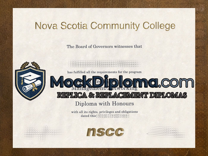 Nova Scotia Community College certificate