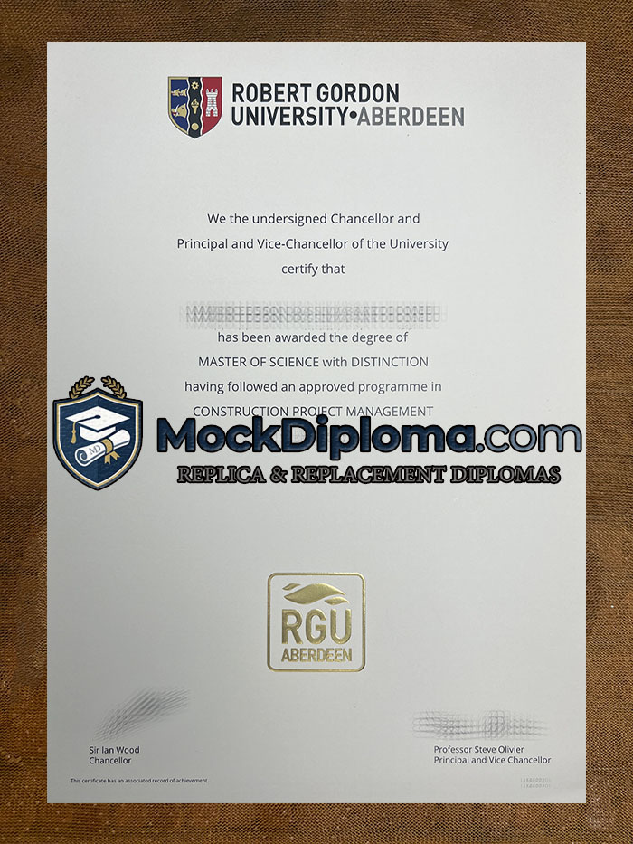 Robert Gordon University certificate