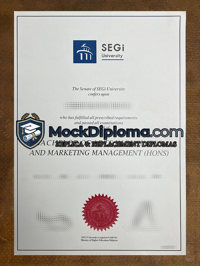 SEGi University diploma