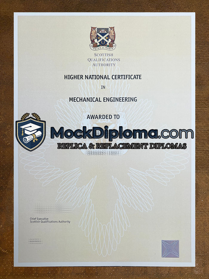 Scottish Qualifications Authority certificate