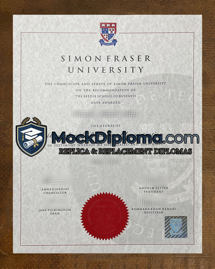 Simon Fraser University diploma