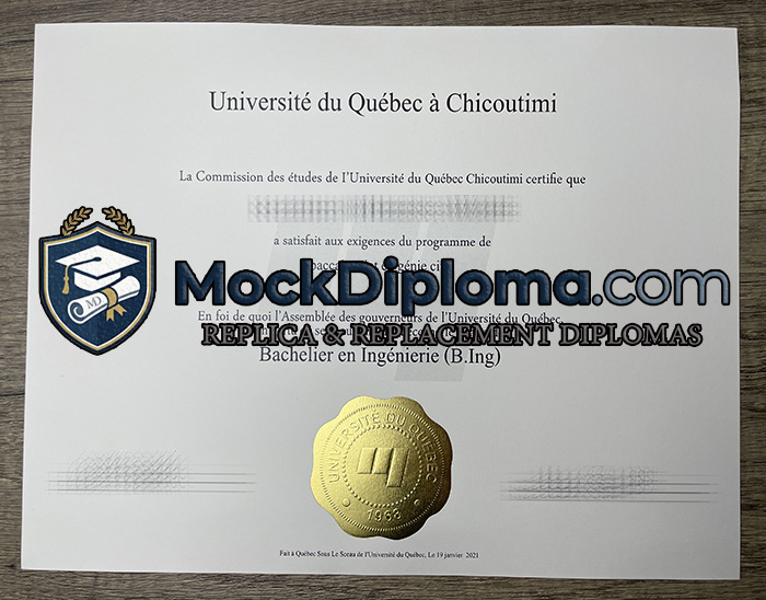 Université du Québec à Chicoutimi diploma