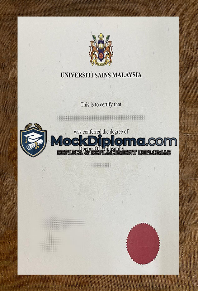 Universiti Sains Malaysia certificate
