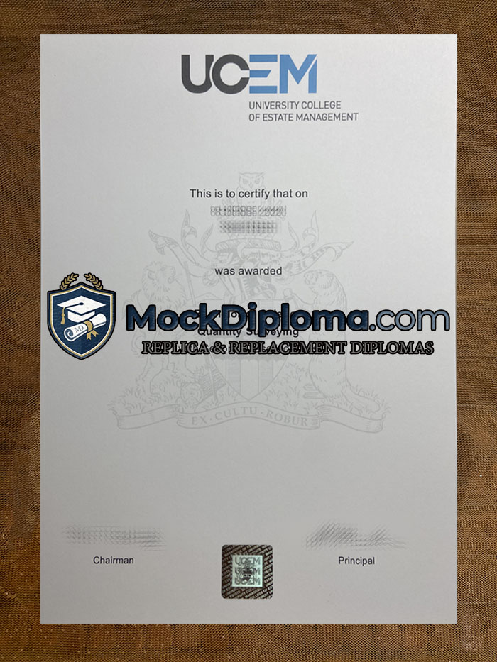 University College of Estate Management diploma