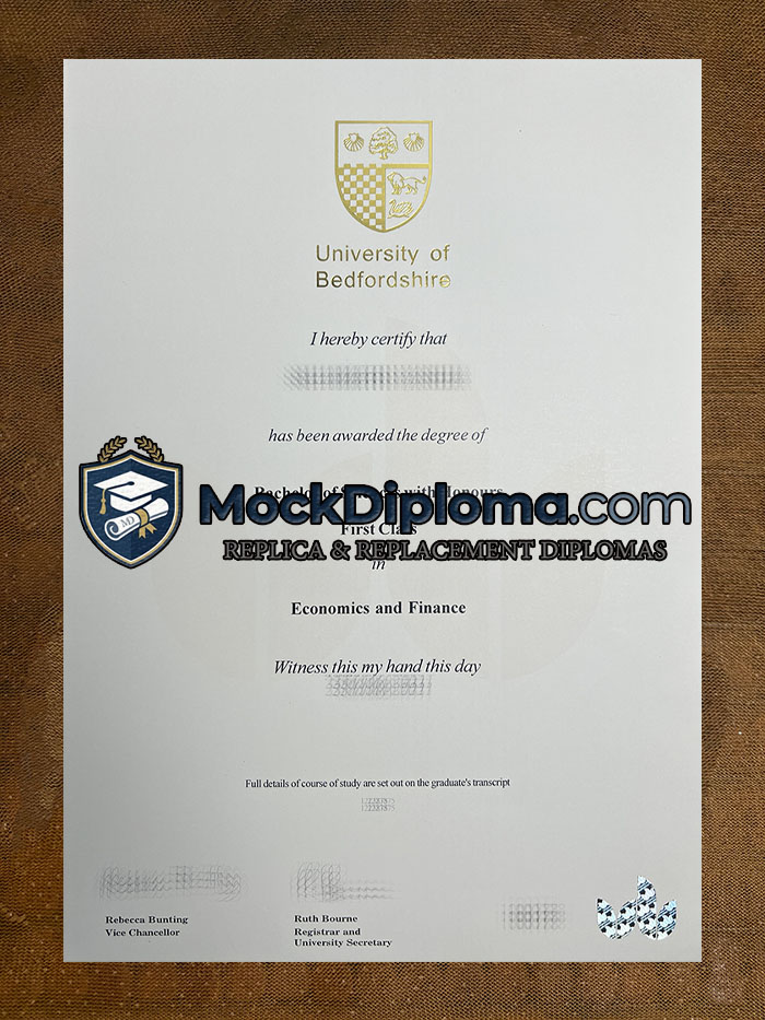 University of Bedfordshire certificate